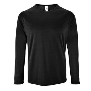 SOLS Mens Sporty Long Sleeve Performance T-Shirt / Black